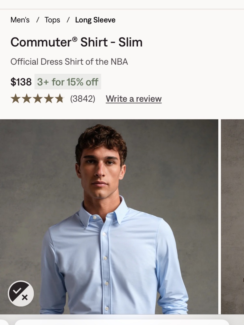 Rhone Commuter Slim Fit Long Sleeve Shirt - Light Blue $138